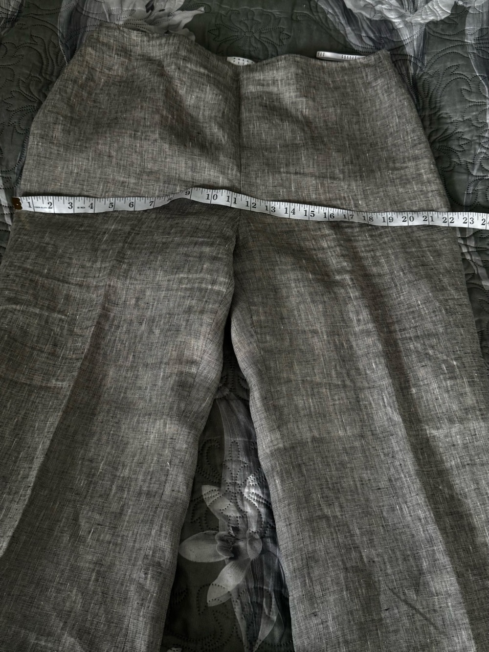 Women's Straight-Leg Linen Blend Pants - Light Gray - Picture 7 of 10